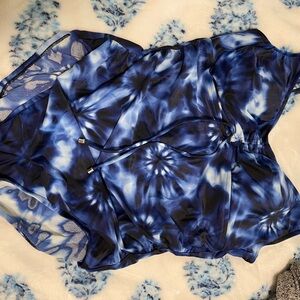 Blue Tie-Dye Sheer Cover-Up